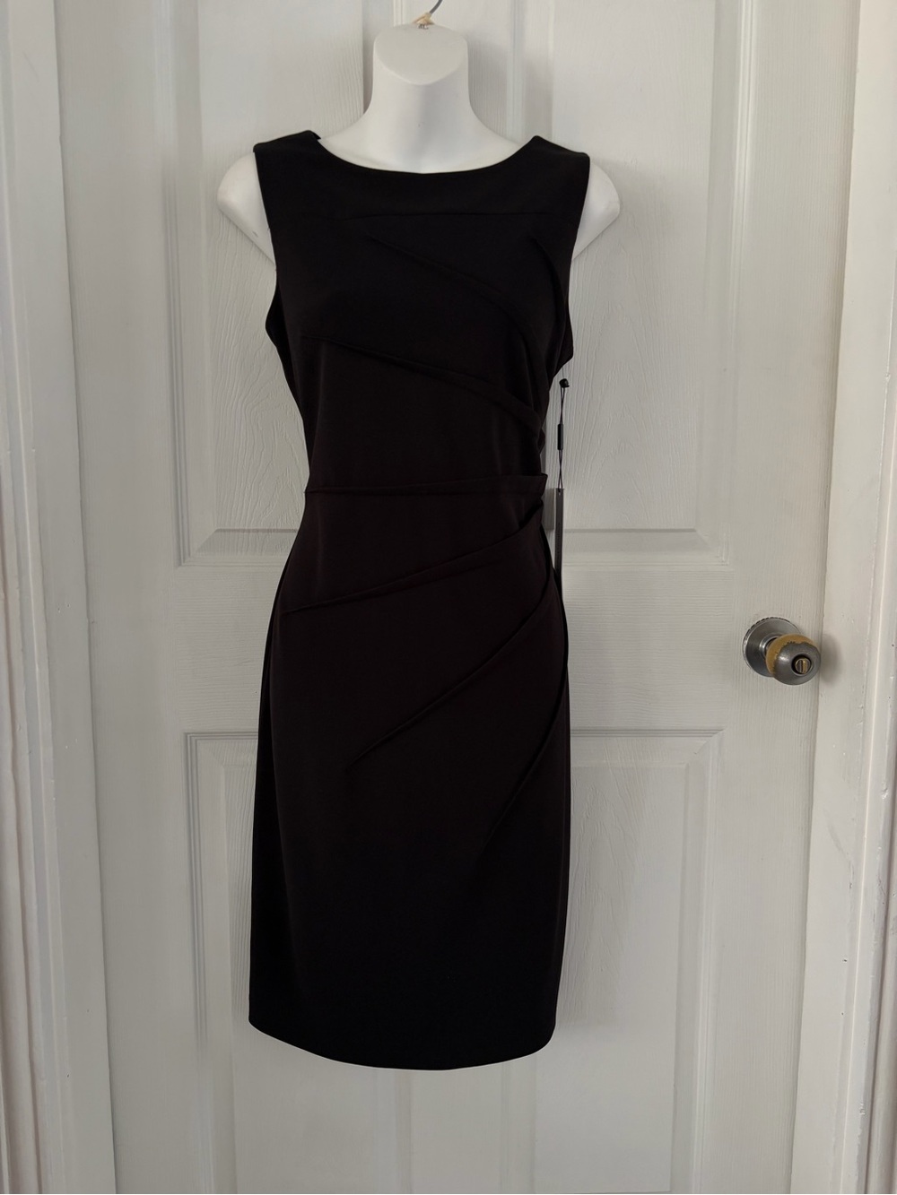 Calvin Klein Black Sleeveless Midi Sheath Dress